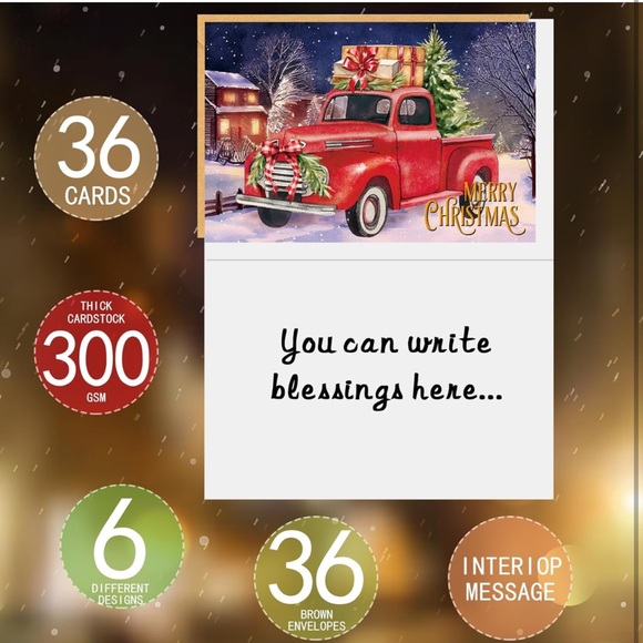 CHOLEMY 36 Christmas cards with envelopes 6 vintages styles 🌷 - Picture 2 of 10